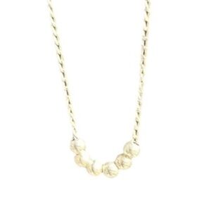 Delicate Sterling Silver Chain Necklace with Six Tiny Beads